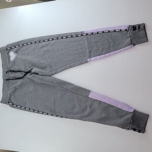 JUSTICE Girl's Gray Lavender Drawstring Waist Sweatpants - Size 14/16